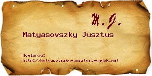 Matyasovszky Jusztus névjegykártya